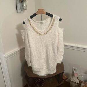 Venus large cold shoulder v neck sweater